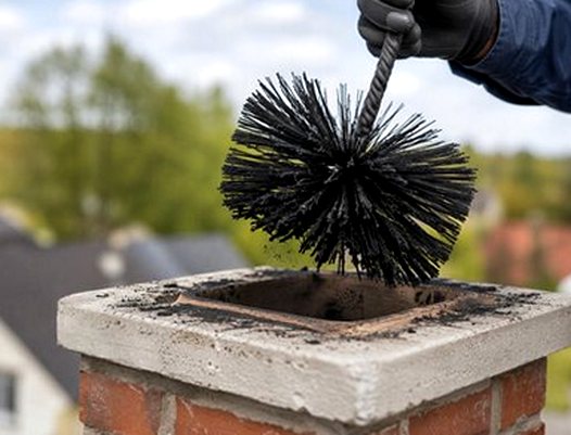 Brush finishing at the crown of a flue